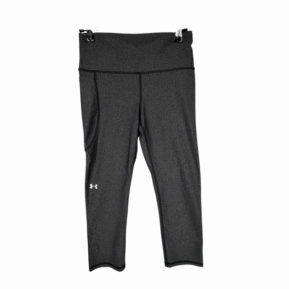 Under Armour Leggings Gray Compression High Rise Size Small 3/4